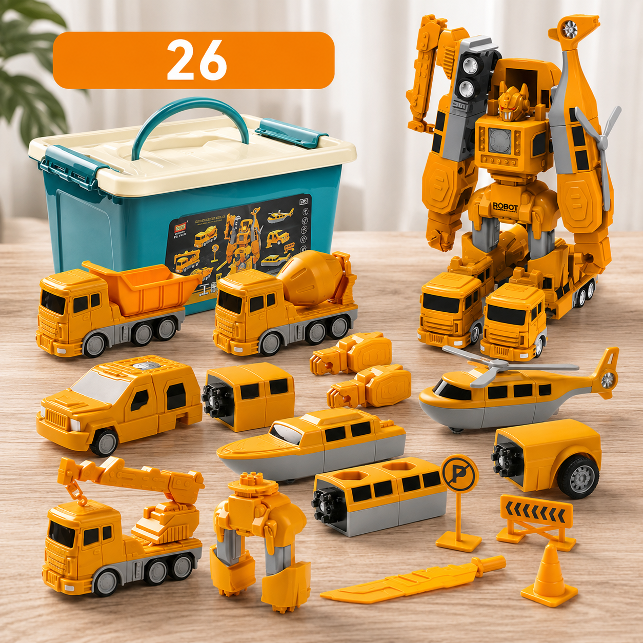 Magnetisches Bauset für Fahrzeuge und Roboter 26 Stück