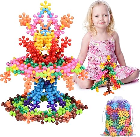 3D-Schneeflocken-Bausatz – Drehbare Kreativbausteine für Kinder