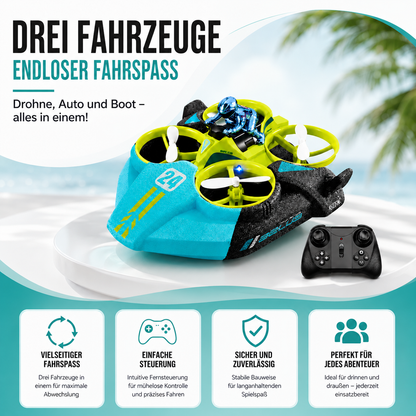 3-in-1 RC Fahrzeug Drohne Auto Boot