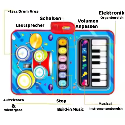 2-in-1 Tanz- & Musikmatte für Kinder – Lernen, Bewegen & Musizieren