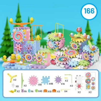 Bunte Zahnräder & Bausteine – Kreatives Lernspiel für Kinder