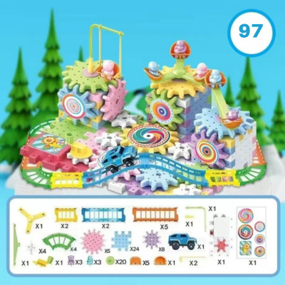 Bunte Zahnräder & Bausteine – Kreatives Lernspiel für Kinder