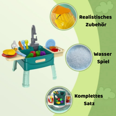 Realistisches Kinderküchen-Set mit fließendem Wasser & Zubehör