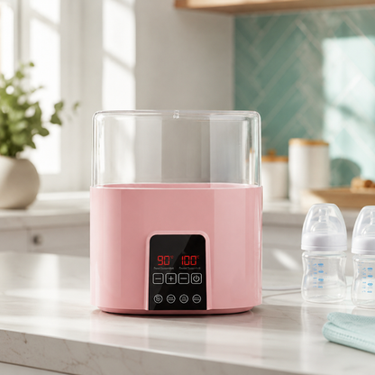 4-in-1 Baby Flaschenwärmer – Schnell, Schlau & Sicher mit Temperaturkontrolle Rosa