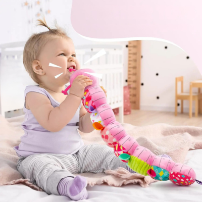 Bunte Raupen-Rassel – Weiches Plüschtier für Babys