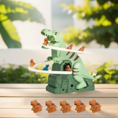 Dino-Abenteuer Rennbahn – Elektrische Spielbahn mit Musik & Bewegung für Kinder