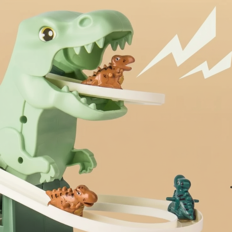 Dino-Abenteuer Rennbahn – Elektrische Spielbahn mit Musik & Bewegung für Kinder