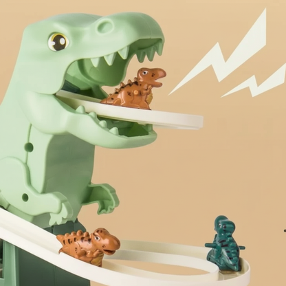 Dino-Abenteuer Rennbahn – Elektrische Spielbahn mit Musik & Bewegung für Kinder