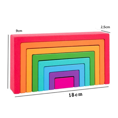 Montessori Regenbogen-Stapelspiel – Farbe, Lernen & Freude vereint