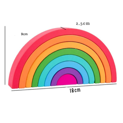 Montessori Regenbogen-Stapelspiel – Farbe, Lernen & Freude vereint