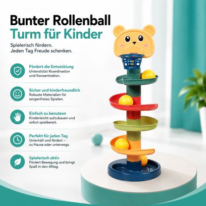 Bunter Rollenball Turm für Kinder