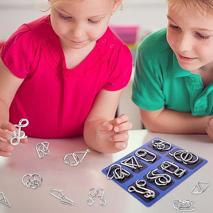 8-Teile Metall Montessori Puzzle – IQ & Gehirntraining für Erwachsene