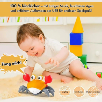 Krabbelnde Krabbe – Mit Musik, Augenbeleuchtung & USB-Funktion!