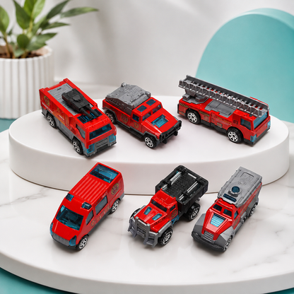 Realistische Feuerwehr Truck Spielzeug Autos – 6er Satz