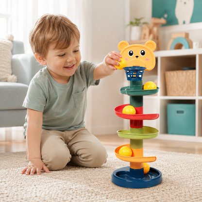 Bunter Rollenball Turm für Kinder