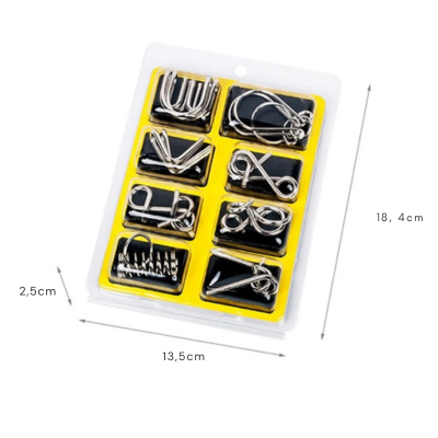 8-Teile Metall Montessori Puzzle – IQ & Gehirntraining für Erwachsene