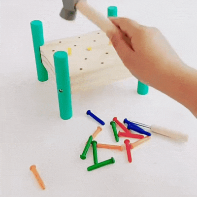 Rundes Holz-Steckbrett für Kinder – Lernen, Hämmern & Staunen