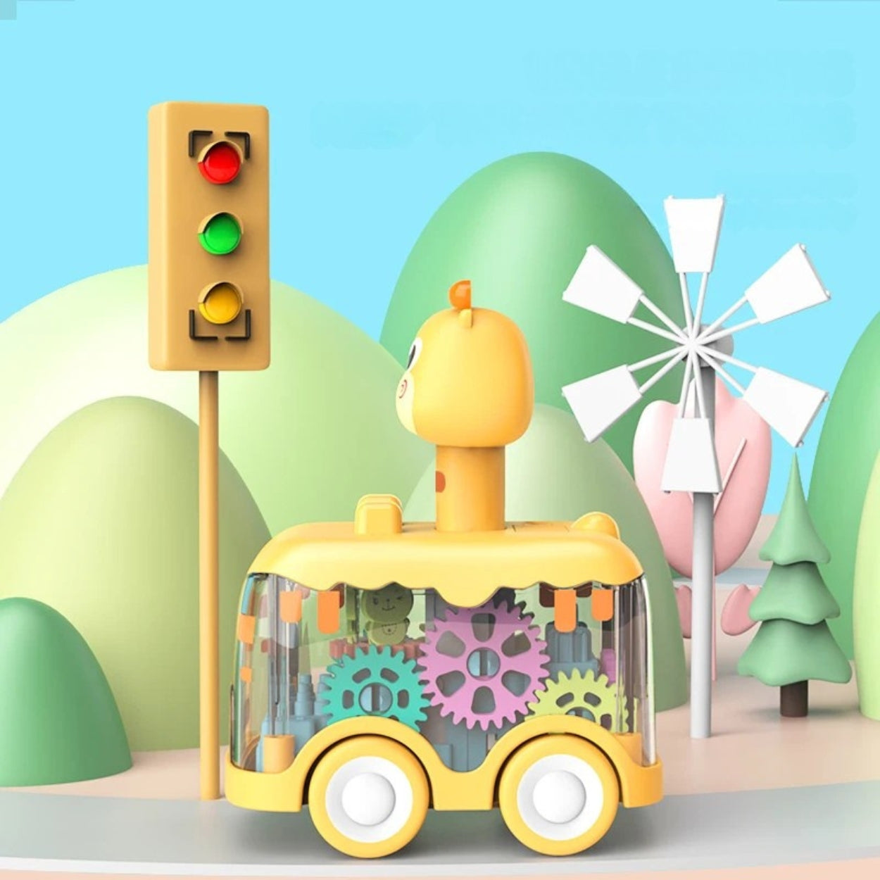 Drücken Gear Auto – Lustiges Lernauto mit Tierdesign & Rückziehmotor