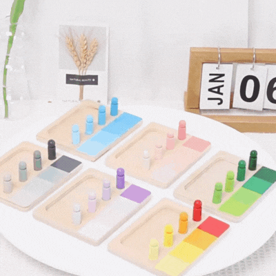 Montessori Farblernspiel aus Holz – Farben spielerisch entdecken!