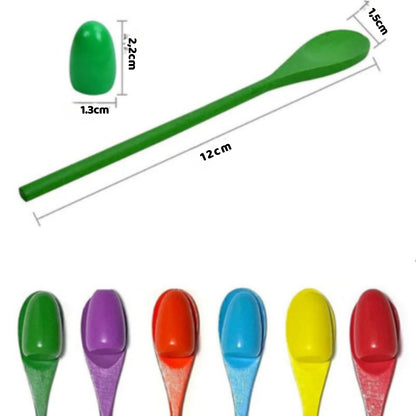 Holz-Ei-und-Löffel-Rennspiel – Gleichgewicht, Spaß & Bewegung für Kinder!