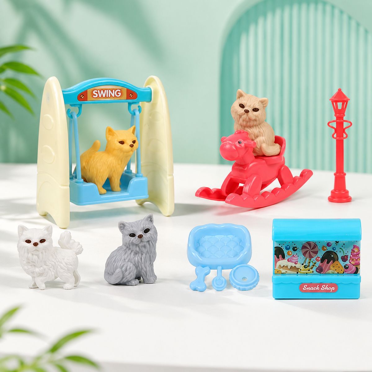 Spielzeug Haustierhaus für Kinder – Rollenspiel mit Hund & Katze