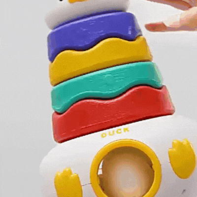 3-in-1 Stapelturm Spielzeug mit Ringen & Sortier-Eiern für Kleinkinder