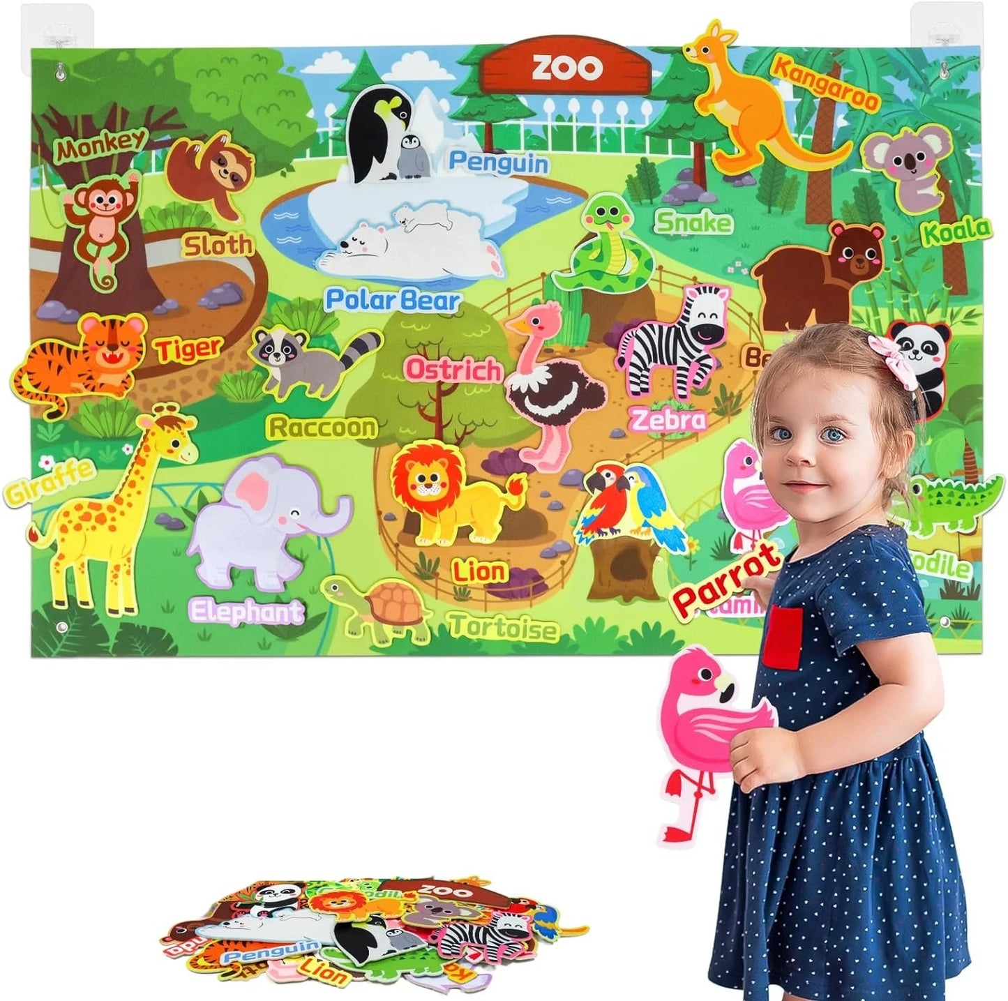 Montessori Weltraum-Filzboard – Lernen, Spielen & Entdecken Zootiere