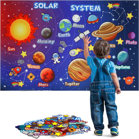 Montessori Weltraum-Filzboard – Lernen, Spielen & Entdecken Sonnensystem