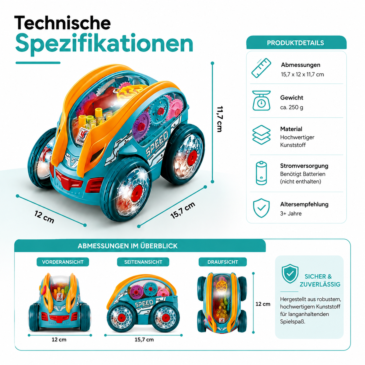 LED Stunt LKW für Kinder – Fährt, leuchtet & tanzt!
