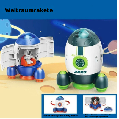3-in-1 Weltraum Raketen-Spielset mit Astronaut