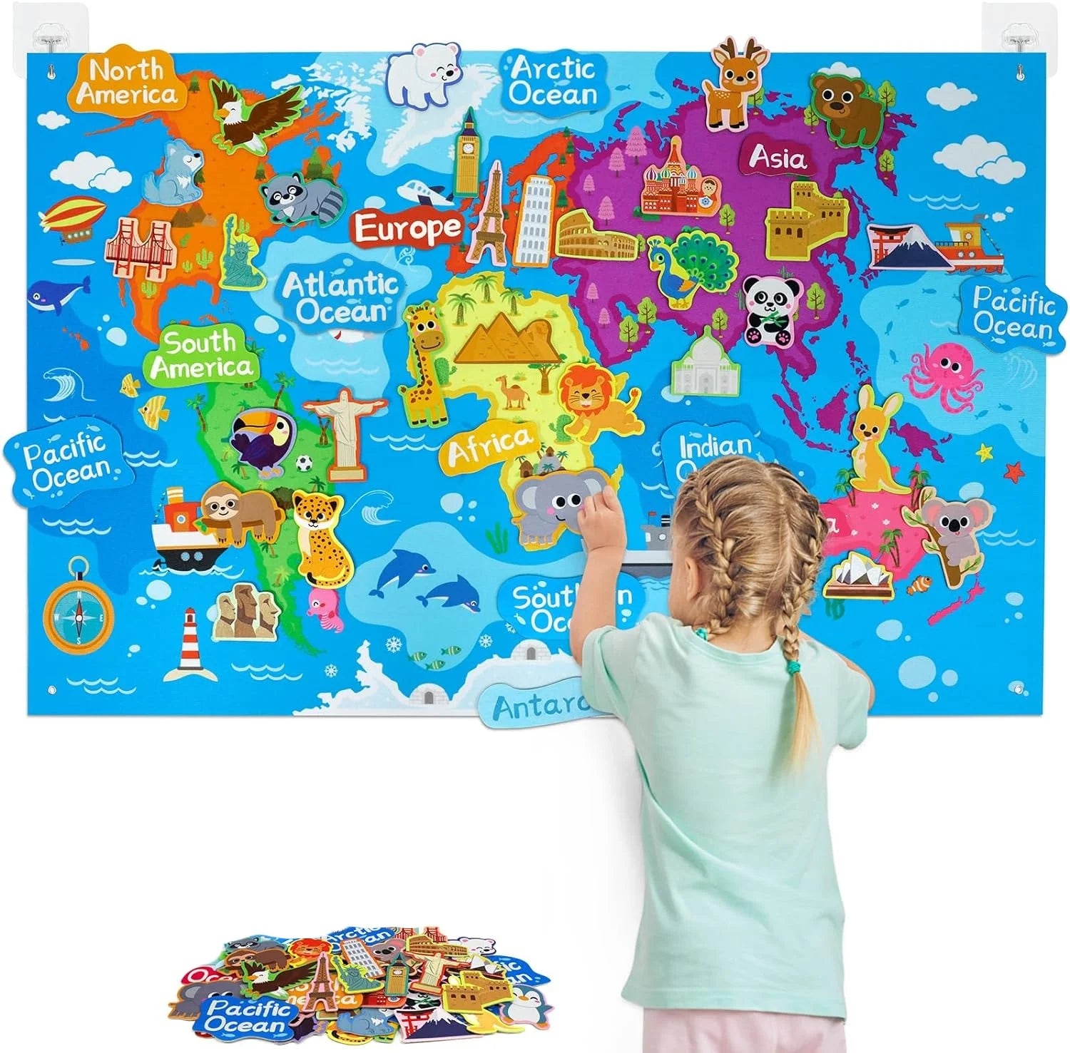 Montessori Weltraum-Filzboard – Lernen, Spielen & Entdecken Weltkarte