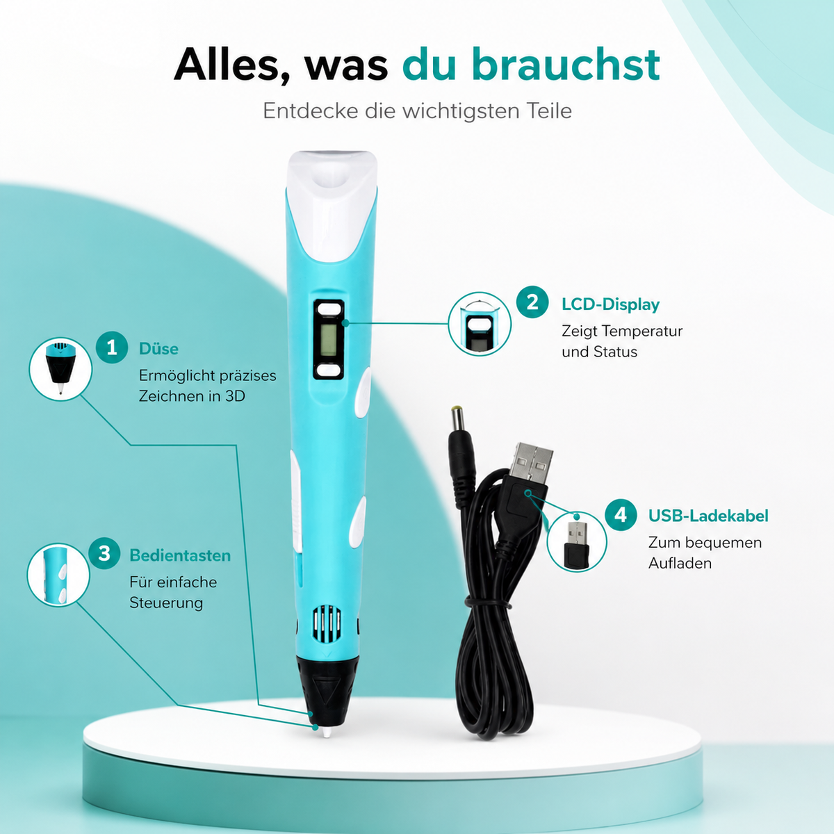Schlau 3D Stift Pro – Erschaffe deine Welt in echtem 3D!