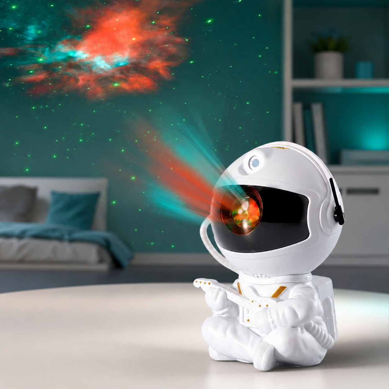 Astronaut Sternenprojektor – Magische Galaxie im Kinderzimmer Weiß