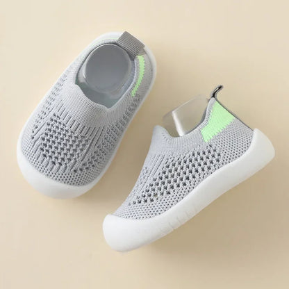 Atmungsaktive Kinder Sneakers - Schuhe für Alltag & Schule Grau