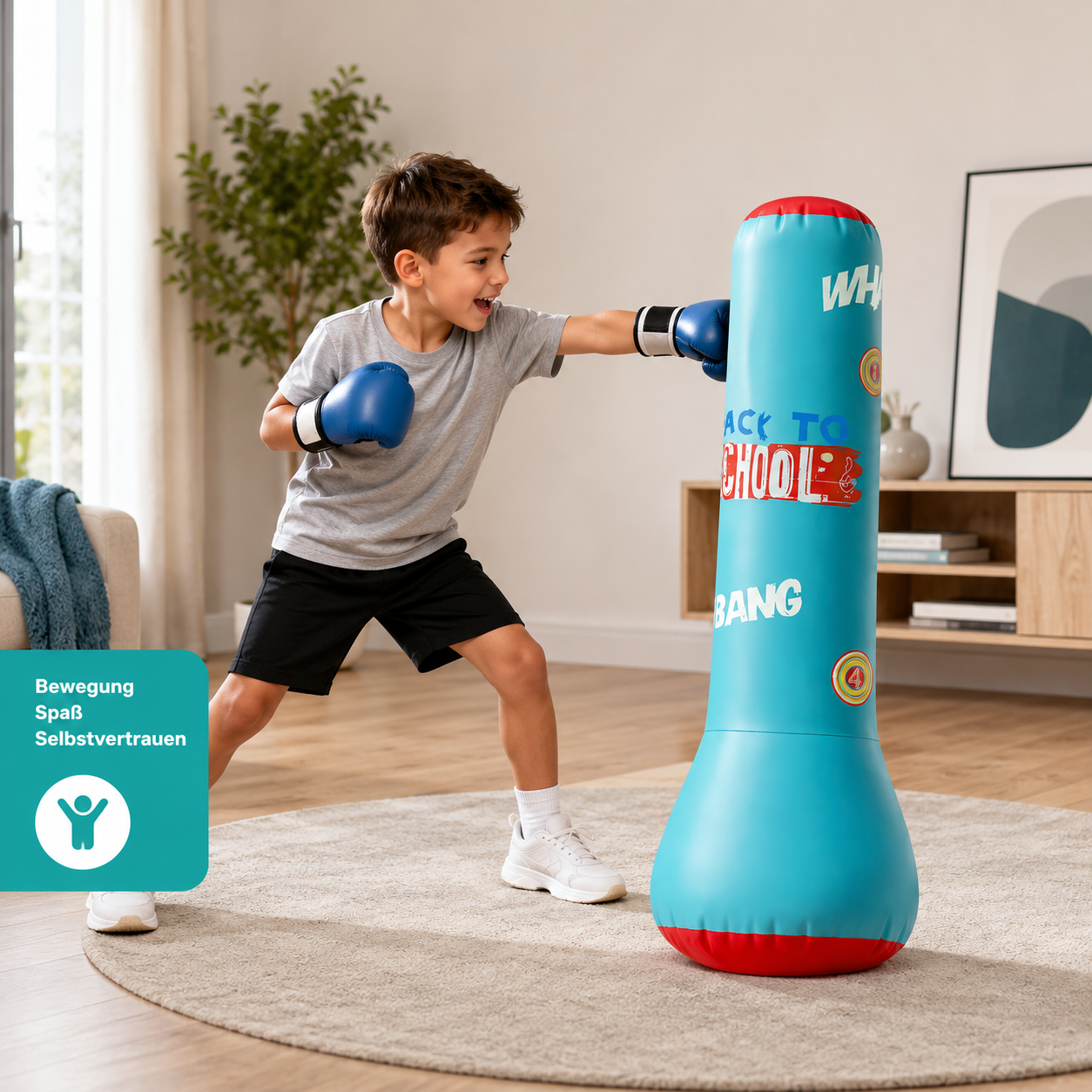 Aufblasbarer Boxsack für Kinder – Aktion, Spaß & Fitness zuhause