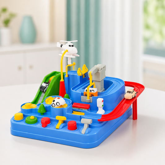Auto Rennstrecke Spielset für Kinder – Fahrzeugbahn mit Spielautos