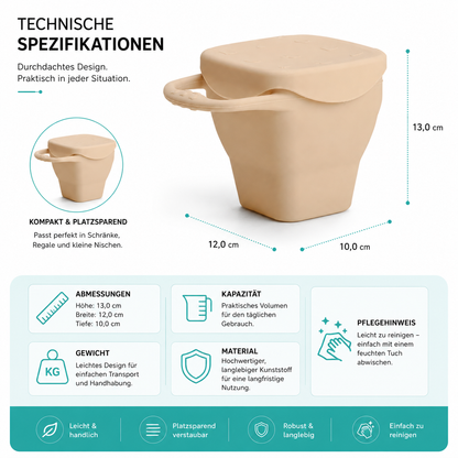 Baby-Silikon-Snackbecher – auslaufsicher, BPA-frei & praktisch für Kleinkinder