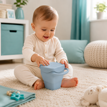 Baby-Silikon-Snackbecher – auslaufsicher, BPA-frei & praktisch für Kleinkinder