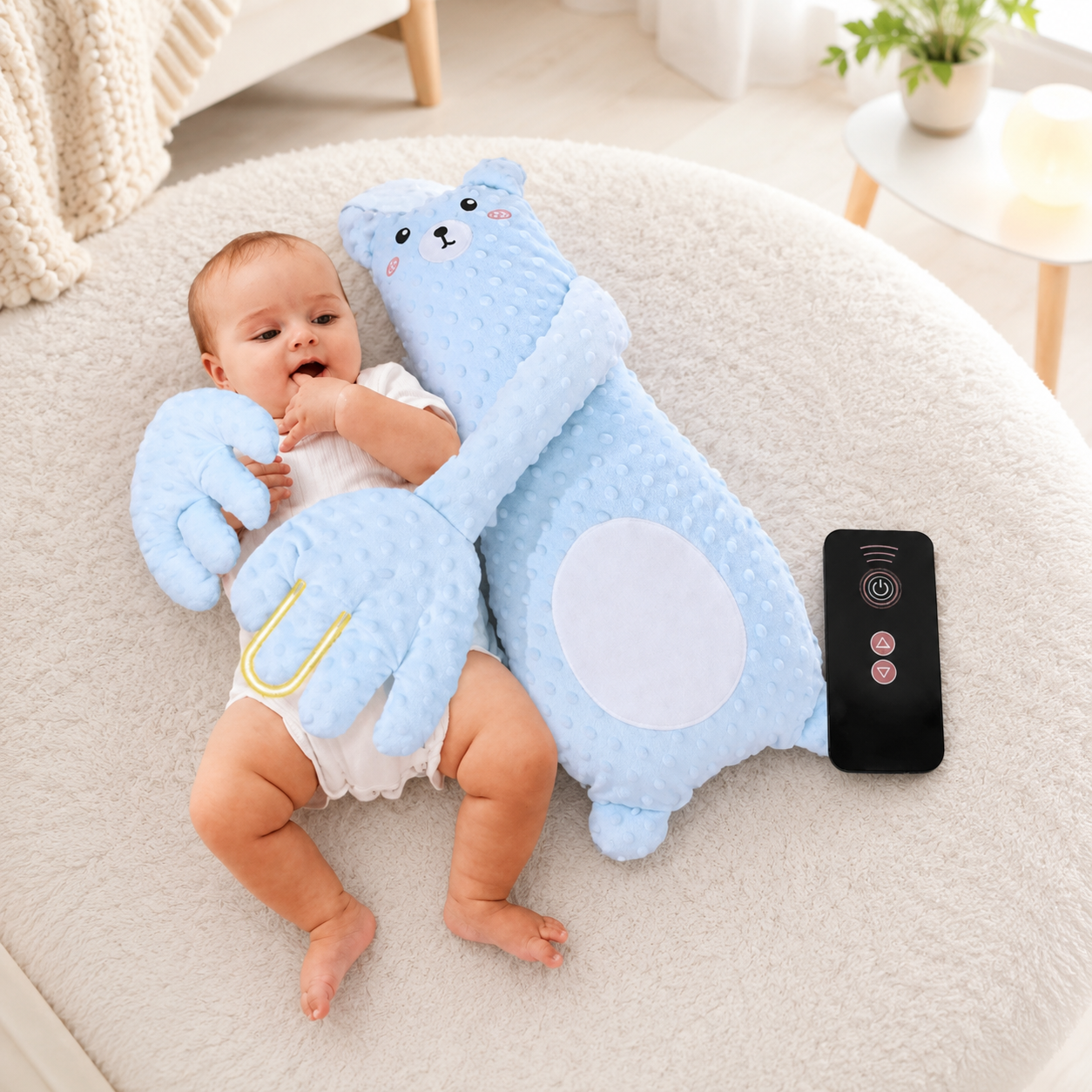 Baby Schlafhilfe Handkissen für Babys Blauer Bär