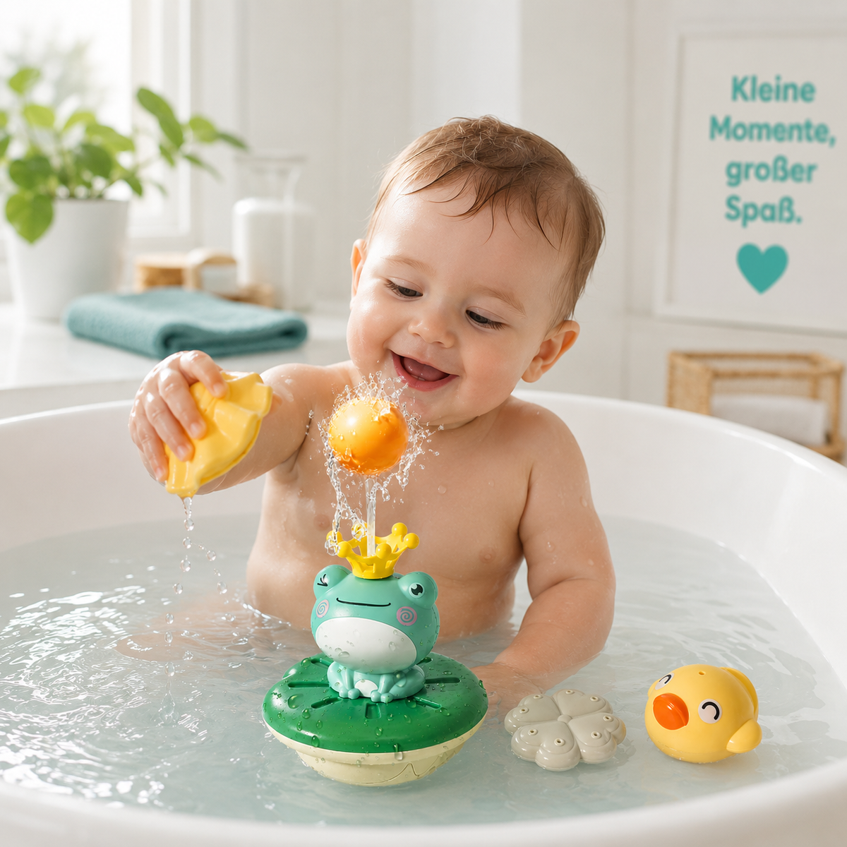 Interaktiver Baby Badefrosch – Wasser & Spaß pur!