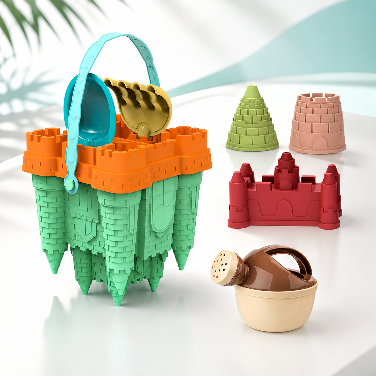 Baby Schloss Strandspielzeug Satz – Kreativer Sandburgenbau Grün