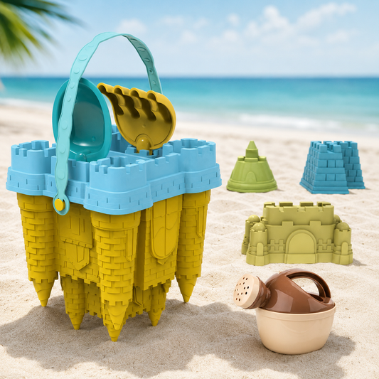 Baby Schloss Strandspielzeug Satz – Kreativer Sandburgenbau Gelb