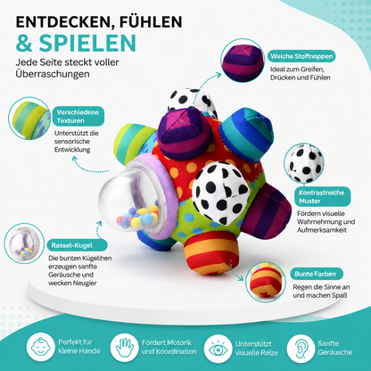Baby Sensorik Rasselball – Spielerisch Denken & Fühlen lernen