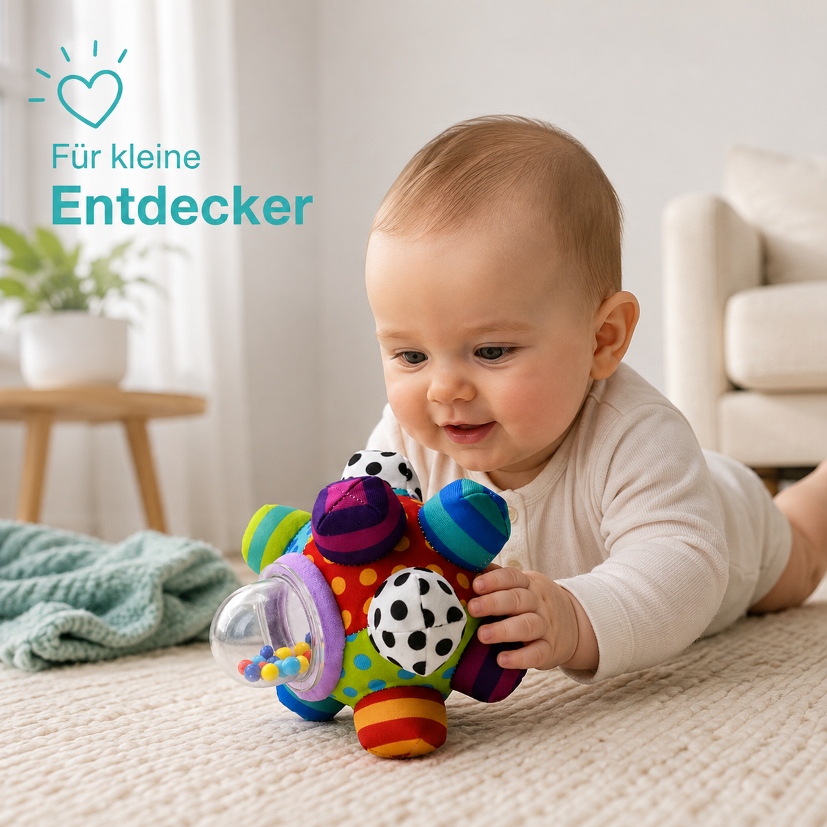 Baby Sensorik Rasselball – Spielerisch Denken & Fühlen lernen
