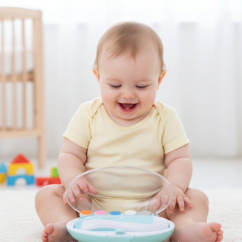 Elektrischer Baby Nageltrimmer mit leisem Motor und LED Licht