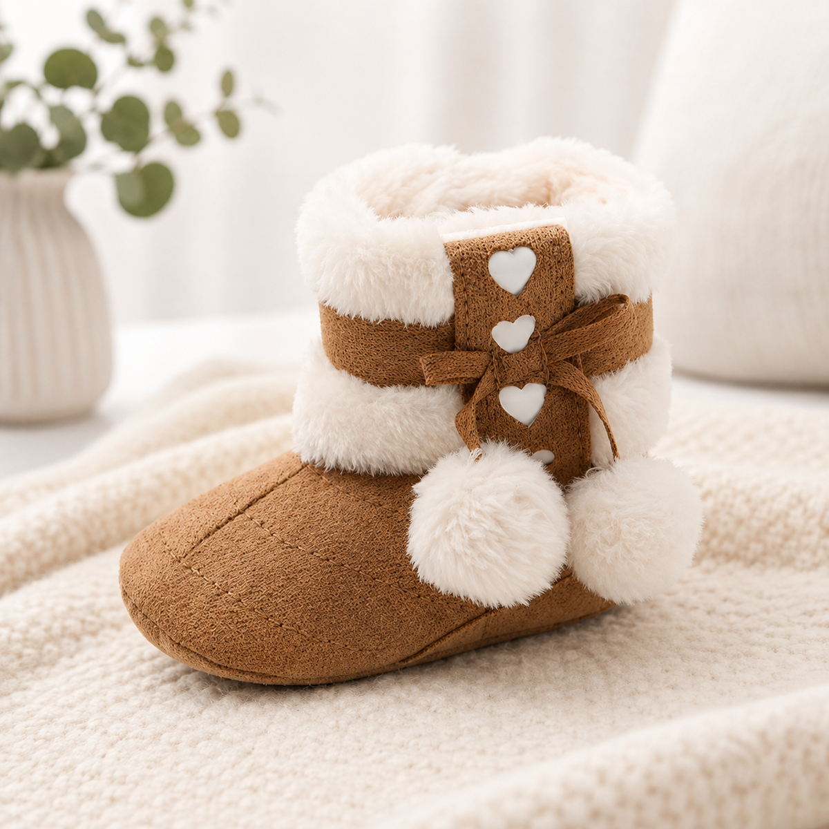 Kuschelige Baby Winterstiefel – Warme Füße für kleine Entdecker Aprikose