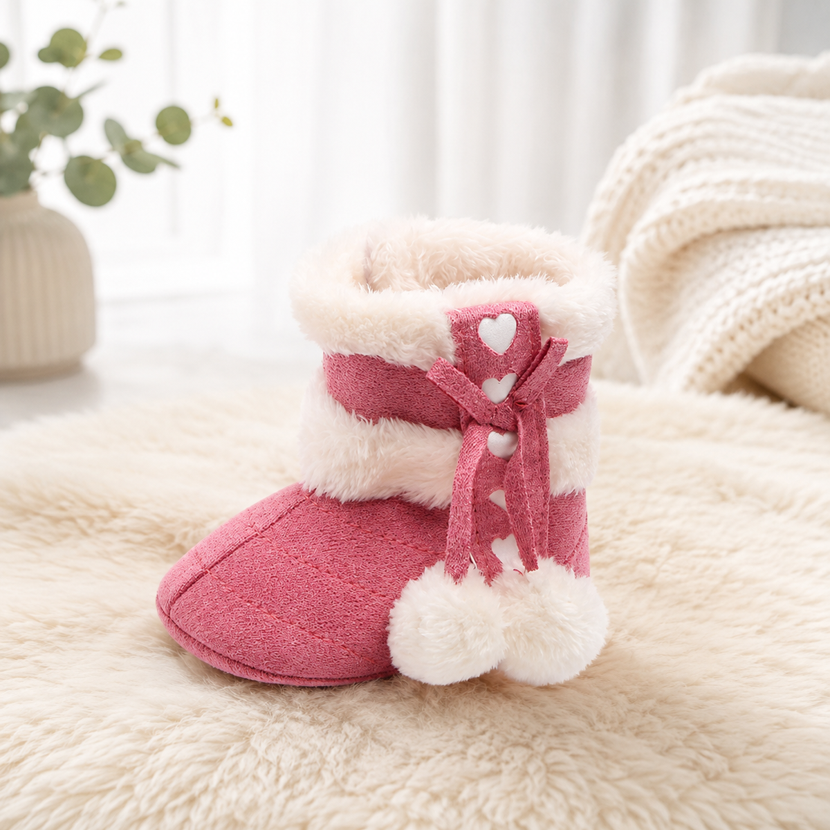 Kuschelige Baby Winterstiefel – Warme Füße für kleine Entdecker Rosenrot