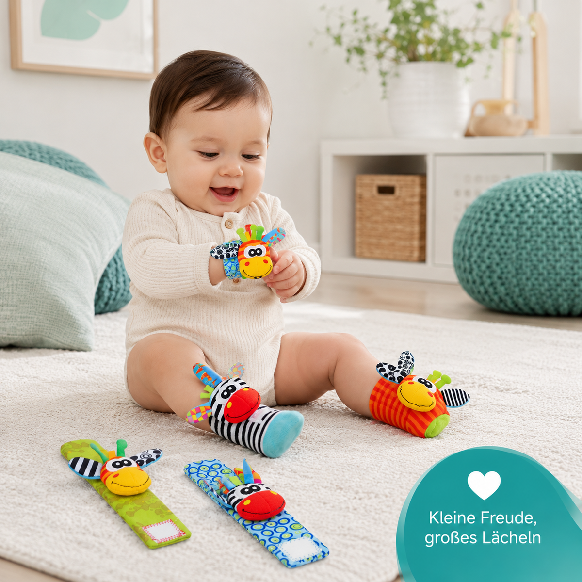 Baby Socken mit Rasselspielzeug