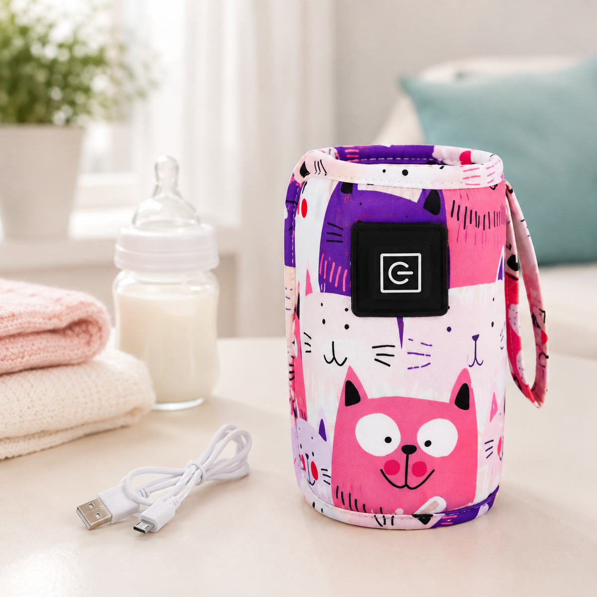 USB Babyflaschenwärmer – Immer trinkbereit, überall! Rosa