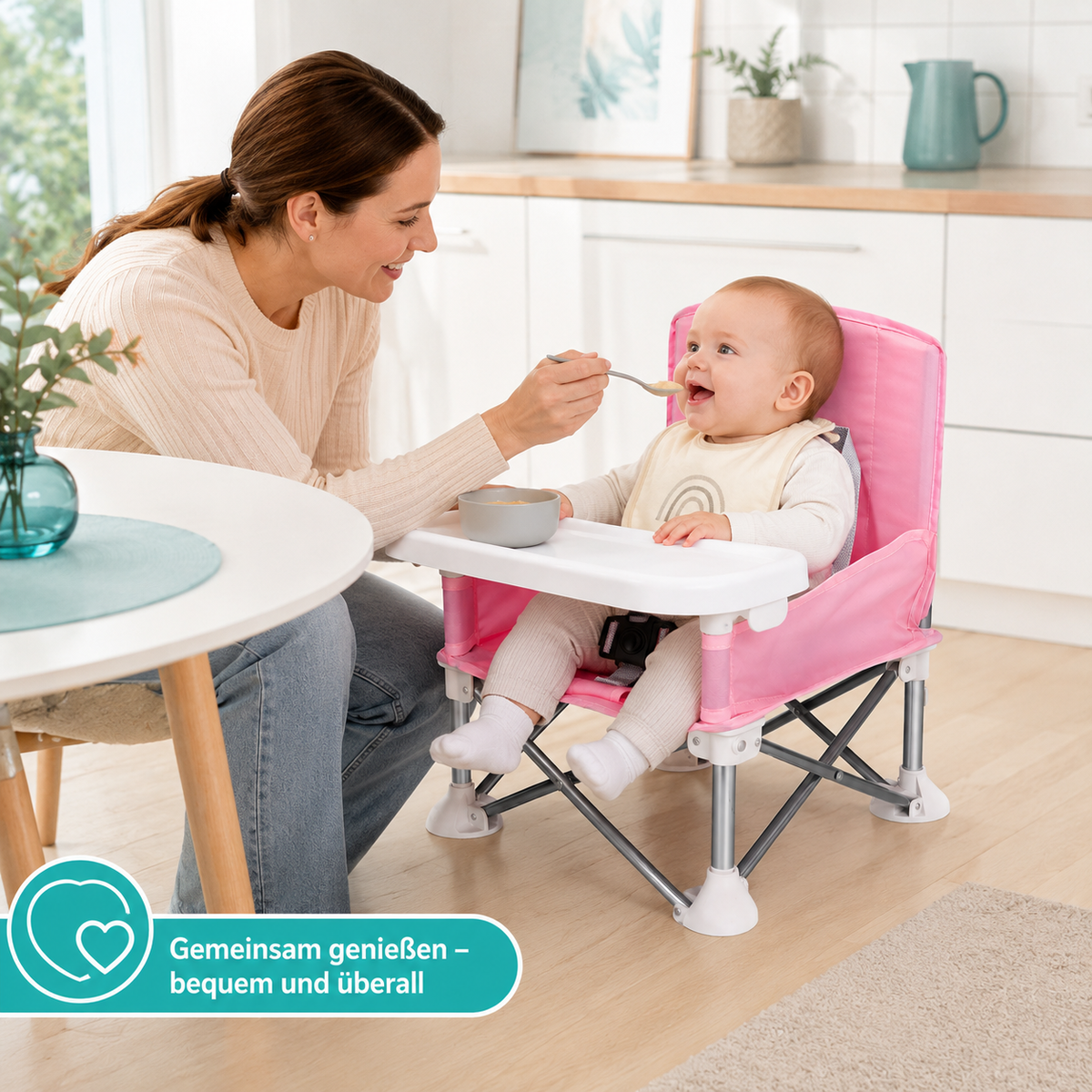 Faltbarer Baby Hochstuhl Kompakt und Tragbar